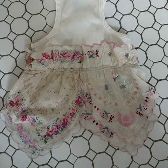 Anthropologie Pieced Scarf Hanky Tank Top Size XS Pinks, Neutrals,Embroidery - Picture 9 of 9